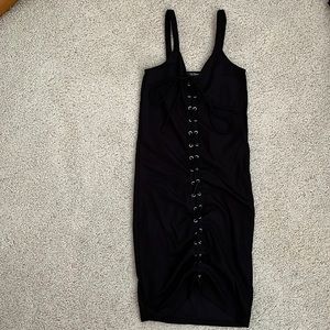 Zara Lace Up black mini body con dress
